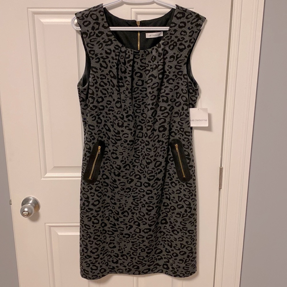 Size 12 Liz Claiborne Leopard Print Shift Dress